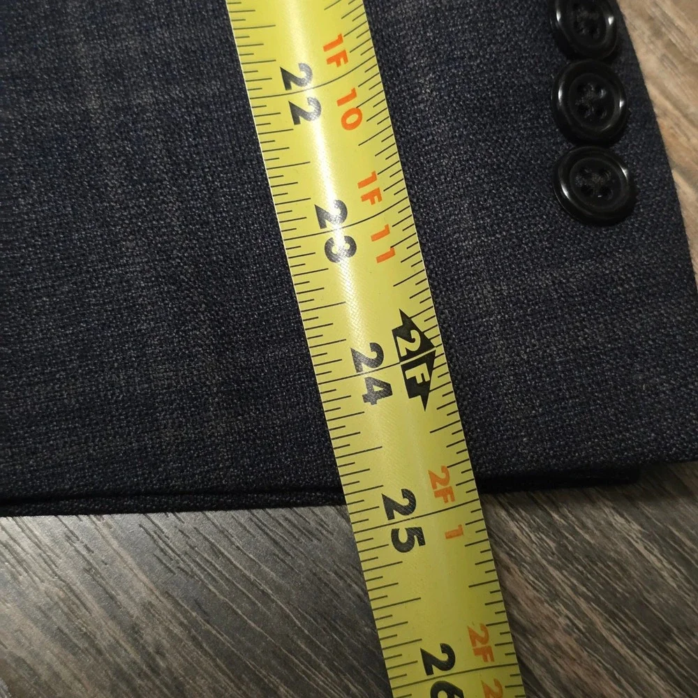 Jos. A. Bank Signature Collection Navy Blue Wool Windowpane Plaid Blazer 42L